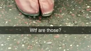 Wtf are those woman on subway wears toe boots