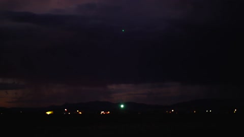 Storm Rages at Night with Bright Lightening