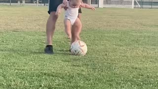 Daughter Plays Football For The First Time