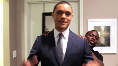 Behind the scenes: Kevin Hart guests on Daily Show with Trevor Noah