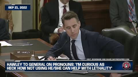 Hawley To General On Pronouns: 'I'm Curious As Heck How Not Using He/She Can Help With Lethality'
