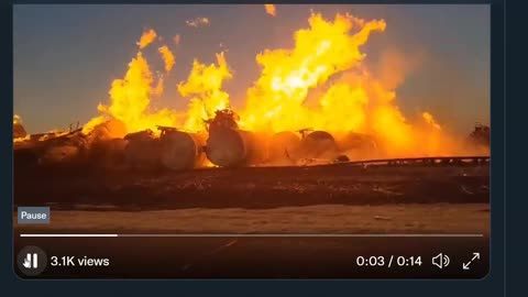 MASSIVE Fire at Train Derailment in Texas