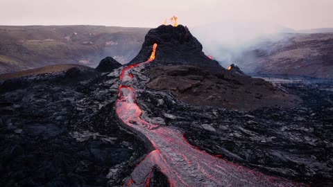 Incredible Rare Drone Shots of the Erupting Geldingadalsgos Volcano