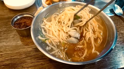 Manila clame noodle at Korean restaurant