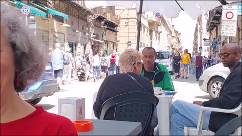 More People-Watching in the Historical Section of Palermo, Sicily