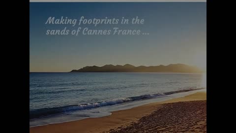 Making footprints in the sands of Cannes, France