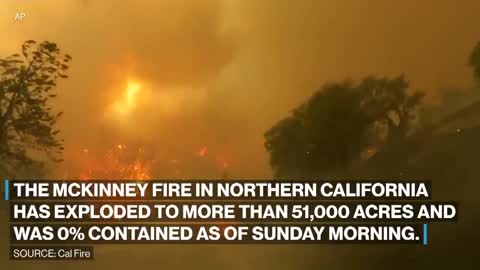 McKinney Fire burns more than 51,000 acres in Northern California