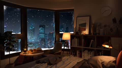 Smooth, jazz piano music in cozy bedroom