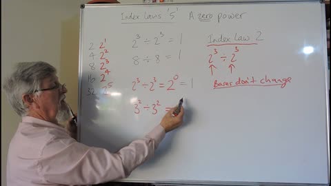 Math Index Laws or Exponent Set A 05 A 'Zero' Power Mostly for Years/Grade 7 and 8