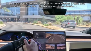 Tesla Full Self Driving Beta 11.4.2 Going to Sky Harbor Phoenix