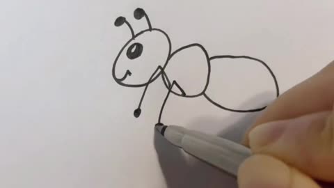 Draw a little ant by hand. Use your little hand to learn