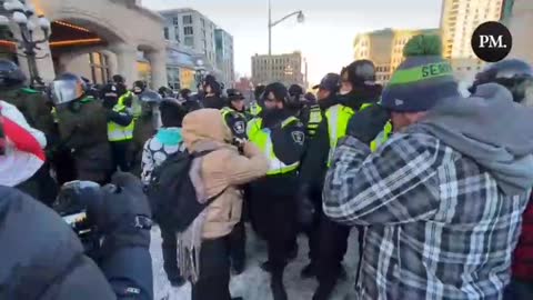 Footage of Canadian Police Trampling Peaceful Protesters With Horses