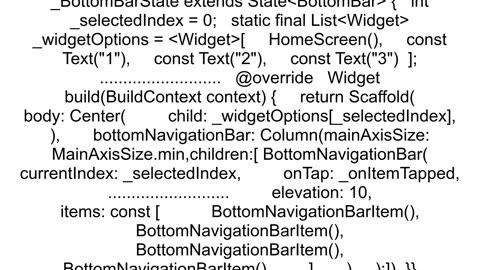 Adding a BottomBar in a Flutter app returning error