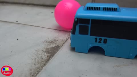 Tayo play Pink Ball ! Tayo bus in Real Life. Tayo The Little Bus - BIBO TOYS