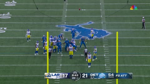 Michael Badgley's 54-yard FG extends Lions' lead to 24-17