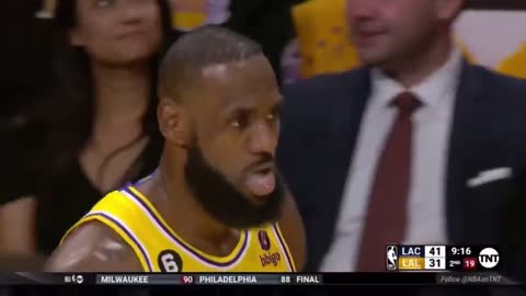 Lebron James missed a wide open layup and he just stopped playing defense!