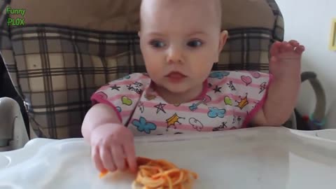 Funny Babies Eating Spaghetti Compilation