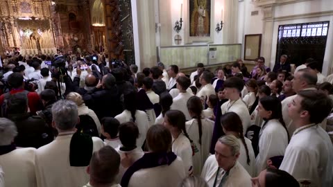 Worshippers cry as Seville Easter processions canceled