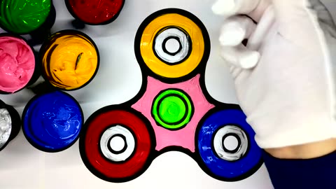 Painting Fidget Spinner Painting Pages for Baby and Kids, Learn to Color with Paint 💜 (4K)