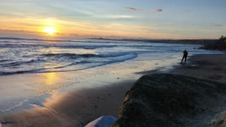 Brilliant Sunset and Mesmerizing Waves