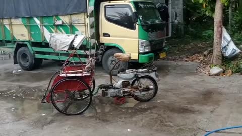 Indonesian original engine rickshaw