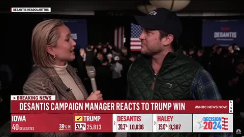 Ron DeSantis campaign manager argues with an NBC reporter over calling the Iowa caucus for Trump