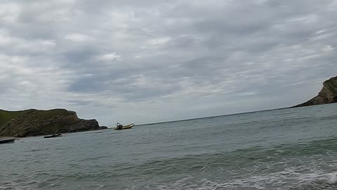 Lulworth cove . Sound of the waves. GoPro