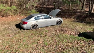 I HAD TO HELP RESCUE MY FRIENDS INFINITI G35 OUT THE MUD!