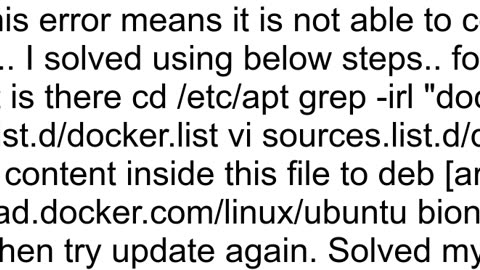 Docker install failed on downloading ubuntu package