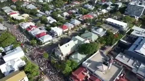 Brisbane "Unite" freedom Rally Saturday 18 December 2021 Drone footage