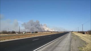 Wildfire Outside of Holliday, Tx (dashcam)