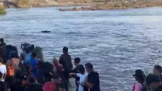 Hundreds of illegal aliens are currently storming our border in Eagle Pass.