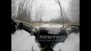 Dirt bike in the snow