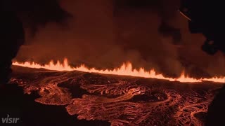 Aerial footage of Iceland Volcano erupting today!!!!!