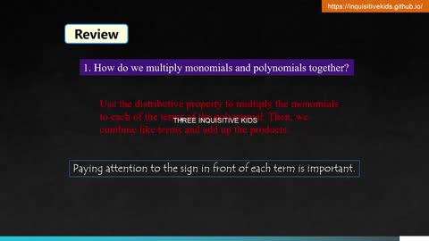 7th Grade Math Lessons | Unit 7 | Multiplying Polynomials | Lesson 4 | Three Inquisitive Kids