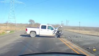 Car Crosses Construction Lane into Head On Collision