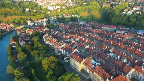 Aerial footage of famous places in Switzerland