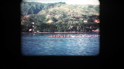Outrigger Canoe competition in New Caledonia circa 1955
