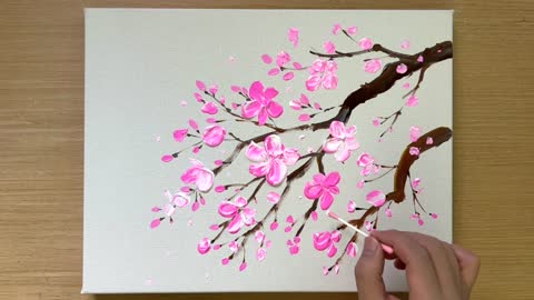 painting-cherry-blossom | acrylic-painting-techniques