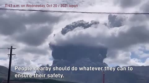 Mount Aso, Japan's biggest volcano Erupts,