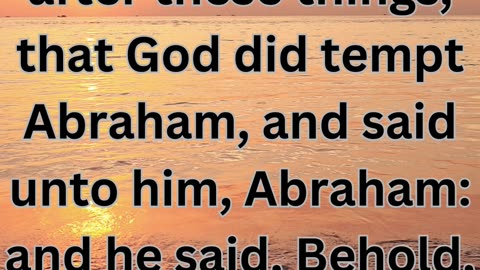 "Abraham's Sacrifice: Genesis 22:1"