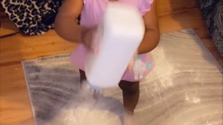 Curious Toddler Makes a Baby Powder Mess