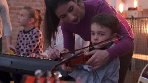 Adorable kids learning