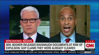 Anderson Cooper Grills Booker on Whether GOP Cleared His Release of Kavanaugh emails