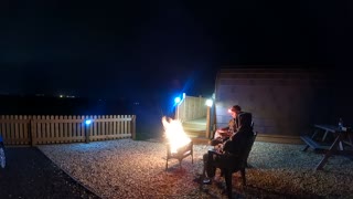 Night lapse next to a glamping pod