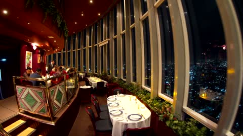 Revolving Restaurant In a City