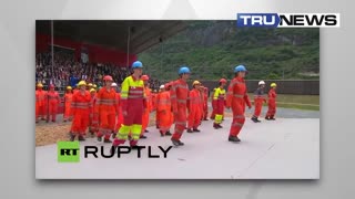 Swiss celebration of the opening of CERN. Very Satanic