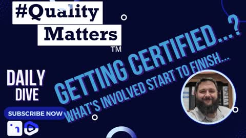 #QualityMatters Daily Dive - Getting Certified...? What's involved start to finish...
