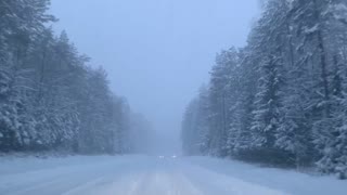 Driving on a snowy day