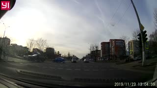 Road Sign Saves Pedestrian